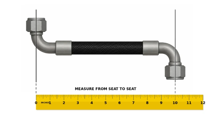 How to measure a 90 degree to 90 degree hose assembly