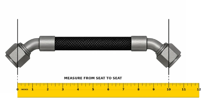 How to measure a 45 degree to 45 degree hose assembly
