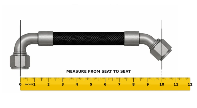 How to measure a 90 degree to 45 degree hose assembly